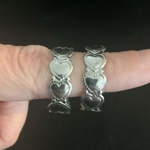 Clip On Silver Heart Detail Earring - COSTUME JEWELRY